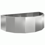 Helloshop26 - Jardinière demi-ronde moderne extérieure 120 x 60 x 35 cm design chic en acier galvanisé argent 02_0052927 - métal 3000237656046