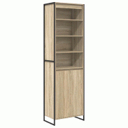 Helloshop26 - Lot de 2 armoires hautes rectangulaires pratiques modernes 60 x 36 x 200 cm en bois d'ingénierie sonoma 02_0056098 - Bois massif 300023