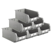 Lot de 10 bacs à bec plastique ecogreen 28l gris_0