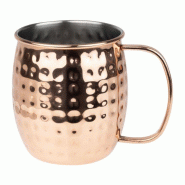 Mug 440 ml en inox finition cuivre martelée, BARWARE