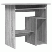 VidaXL Bureau Sonoma gris 80x45x74 cm Bois d'ingénierie Modèle Apex Nordique - gris 815478