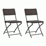 VidaXL Chaises Pliables De Jardin Lot De 2 Pehd Et Acier - 44551