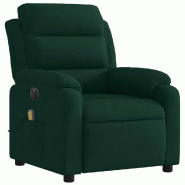 VidaXL Fauteuil inclinable de massage électrique vert foncé velours Modèle Nermelia - 3205083