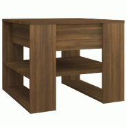 VidaXL Table basse Chêne marron 55,5x55x45 cm Bois d'ingénierie Modèle Sirius Atelier - 816933XL