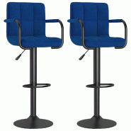 VidaXL Tabourets de bar lot de 2 bleu tissu Modèle Aero Panorama Ombre - 334639