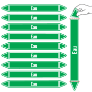 Étiquettes adhésives de marqueur de tuyauterie Eau