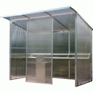 Abri fumeur ECO - Structure en aluminium - Bardages en polycarbonate alvéolaire - Fabrication française_0