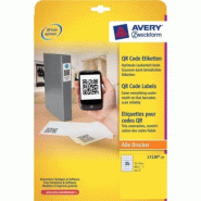 AVERY 875 étiquettes pour codes QR, format 35 x 35mm (compatibles L JE Cop) (25 feuilles A4 / cdt) - 4004182052723