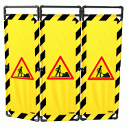 Barrière d'intervention - 3 panneaux - 1800 / PVC / Chantier