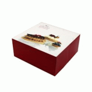 Boîte patissière décor Pause Gourmande 200x200x80mm x 200 JORIDEAL - blanc en carton 3519400592086 Boîte patissière décor Pause Gourmande 200x200x80mm x 200 JORIDEAL - blanc en carton 3519400592086