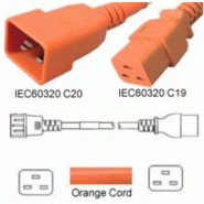 Câble d'alimentation C19/C20 20A ORANGE