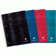 Clairefontaine Lot de 5 Cahier Metric Bind'O Block A4+, 240p./120 feuilles perforées 90 g/m² reliure intégrale, quadrillé 5x5 cadré 4 couleurs +