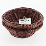 Corbeilles polypro tressé rondes "Cola" en lot de 2 - Ø18x6cm - par 15
