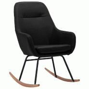 Décoshop26 - Fauteuil à bascule d'allaitement rembourré relax pour salon en tissu noir DEC029052 - noir 3000257189425