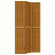 Décoshop26 - Paravent séparateur de pièce cloison 3 panneaux en bois paulownia et bambou marron DEC030784 - marron 3000258117335