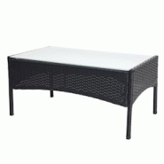 Décoshop26 - Table basse de jardin table d'appoint en poly-rotin avec plaque de verre anthracite 04_0005059 - 3000417732690 Décoshop26 - Table basse de jardin table d'appoint en poly-rotin avec plaque de verre anthracite 04_0005059 - 3000417732690