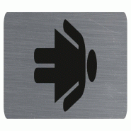 Exacompta - Réf. 67168E - 1 Plaque verticale adhésive imitation aluminium dame - 4,4X16,5 cm - Gris - gris aluminium 67168E