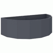 Helloshop26 - Jardinière demi-ronde esthétique moderne 120 x 60 x 35 cm pour extérieur en acier anthracite 02_0052924 - métal 3000237655391