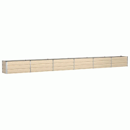 Helloshop26 - Jardinière en acier galvanisé usage extérieur 480 x 50 x 45 cm design moderne ambiance industrielle en acier ivoire 02_0059163 - acie