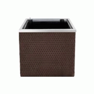 Jardinière en résine tressée avec réserve d'eau et cadre en aluminium 50 x 50 x 43 cm marron Rattan Art - marron 5908311931912