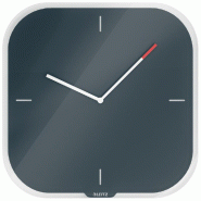 LEITZ Horloge murale Cosy, en verre, coloris gris - gris 90170089