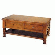 Table basse fixe louis philippe 2 tiroirs