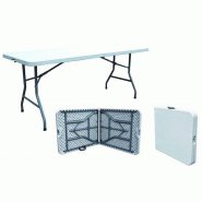 Table valise pliante PE éco+ blanc 1830x760 mm - TBLPL2HDBC-ST03/VL Table valise pliante PE éco+ blanc 1830x760 mm - TBLPL2HDBC-ST03/VL