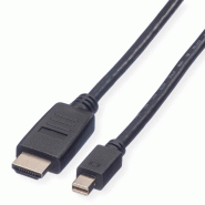 VALUE Mini DisplayPort Câble, Mini DP - HDTV, M/M, noir, 3 m_0