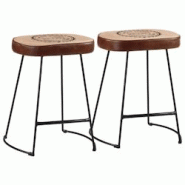 VidaXL Tabourets De Bar Lot De 2 Marron Foncé 40x29,5x53 Cm - 358929 VidaXL Tabourets De Bar Lot De 2 Marron Foncé 40x29,5x53 Cm - 358929