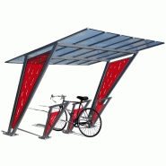 Abri vélo ouvert venise / structure en acier / toiture en polycarbonate