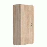 ARMOIRE DE RANGEMENT D'ANGLE LUND 1 PORTE CHÊNE NATUREL 80 X 80 CM