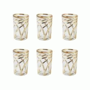 Aulica Tasses à thé spirale dorée - lot de 6 - doré 183701 Aulica Tasses à thé spirale dorée - lot de 6 - doré 183701