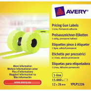 AVERY Etiquettes 1 ligne, jaunes permanentes - boite de 10 rouleaux de 1500 étiquettes - jaune 5014702023712