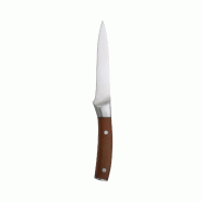 BERGNER - Couteau multifonction (12,5 cm, acier inoxydable, collection Wolfsburgo) - marron inox Q3516