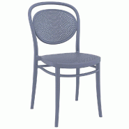 Chaise empilable d'extérieur en polypropylène Venise coloris Gris foncé