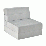 COSTWAY Canapé-lit pliant 3 en 1, matelas pliant, mousse extra épaisse (15 cm), canapé-lit, matelas de sol, matelas pliant - gris mousse TG32699SD