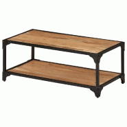 Décoshop26 - Table basse de salon design industriel 90 x 45 x 35 cm bois d'acacia et fer DEC037211 - Bois massif 3000263161347