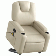 Fauteuil inclinable de massage Crème Similicuir Modèle Arvelia - 8721012169265
