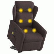 Fauteuil inclinable de massage Marron foncé Tissu Modèle Wervoriax - 8721102961311