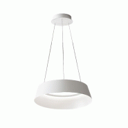 Gea Luce Juliette S Suspension Gealuce Led 50W 2300Lm 3000K Blanc Opale, Dimmable Cadre Aluminium Satiné Avec Découpe De Phase - Fjusb1 - blanc JULI