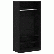 Helloshop26 - Armoire de rangement 100 x 50 x 200 cm en bois d'ingénierie chêne noir 02_0055891 - noir Bois massif 3000239248423