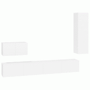 Helloshop26 - Ensemble de meubles armoire buffet TV télévision salon chambre séjour 4 pièces bois d'ingénierie blanc 02_0024671 - blanc Bois mass Helloshop26 - Ensemble de meubles armoire buffet TV télévision salon chambre séjour 4 pièces bois d'ingénierie blanc 02_0024671 - blanc Bois mass
