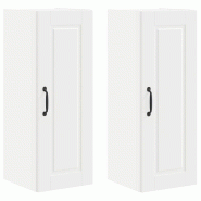 Helloshop26 - Lot de 2 armoires murales de cuisine modernes 30 x 31 x 80 cm en bois d'ingénierie blanc 02_0054350 - blanc Bois massif 3000238427072
