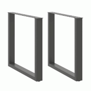 Helloshop26 - Lot de 2 pieds de table à manger en U ultra robustes réglables 90 x 72-73 cm style moderne en acier anthracite 02_0057434 - acier 3000