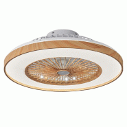 Lumisky Ventilateur Plafond LED WOODIA D48cm Effet bois Aluminium Beige - beige 3666162013158