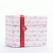 Papier cadeau coeurs aux motifs variés en 0.70x100 m