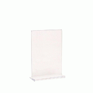 Porte visuel vertical A6 - transparent - polystyrène - 21x29.7cm