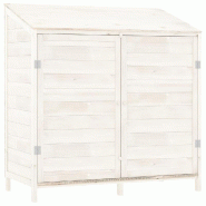 Remise de jardin Blanc 102x52x112 cm Bois de sapin solide Modèle Vega Logic Pro - 152183