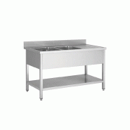 Skyrainbow Evier en inox, deux cuves à gauche, 180 x 70 - inox THSTR187BL2