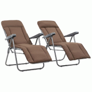 VidaXL Chaises Pliables De Jardin Avec Coussins Lot De 2 Marron - 44321
